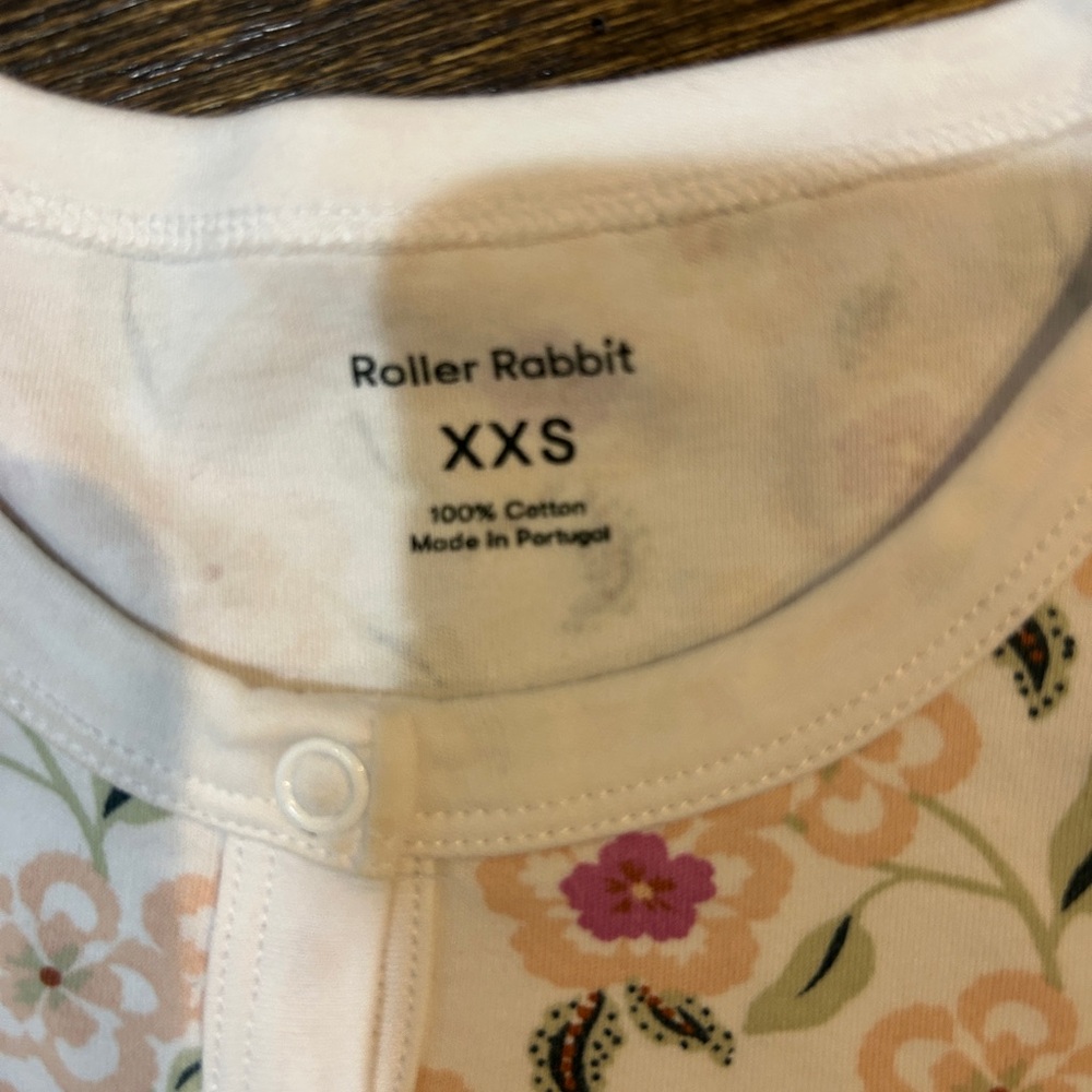 Brand new without tags. Roller Rabbit Pink and Cream Floral 2pc pajama set. - Picture 2 of 2